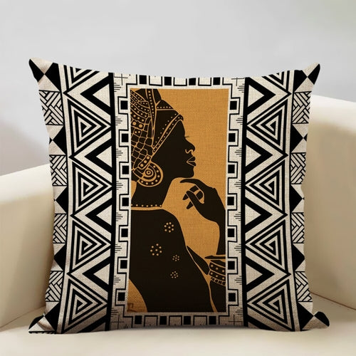 African Painting Printed Cushion Cover