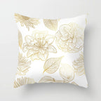 Gold Leaf Cushion Cover for Home Decor
