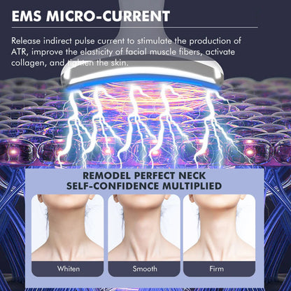 Ice Compress Neck Facial Massager LED Photon Skin Care EMS Face