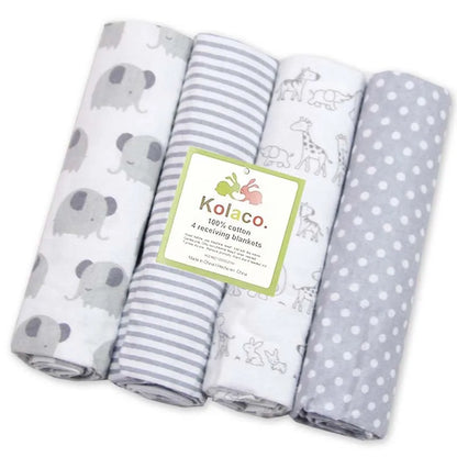 4pcs/pack 100% Cotton Receiving Baby Blanket Newborn 76x76cm Baby