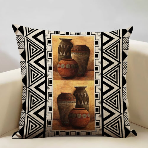 African Painting Printed Cushion Cover