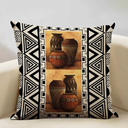 African Painting Printed Cushion Cover