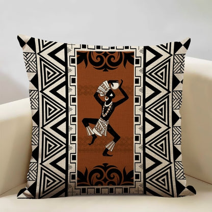 African Painting Printed Cushion Cover