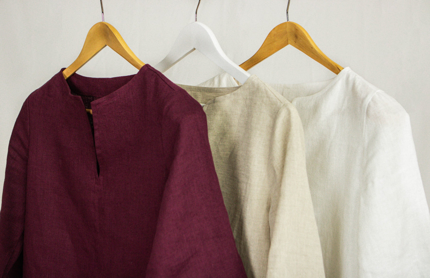 Dark Plum linen oversize top