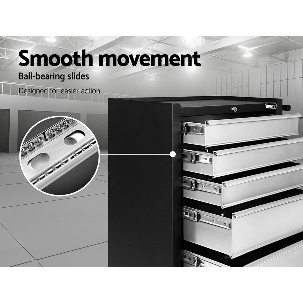 Giantz 5 Drawer Mechanic Tool Box Cabinet Storage Trolley - Black &