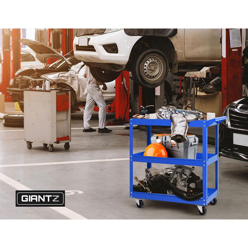 Giantz Tool Cart 3 Tier Parts Steel Trolley Mechanic Storage Organizer
