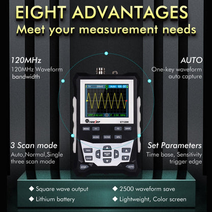 ET120M 120MHz  Digital Color Simulation Oscilloscope