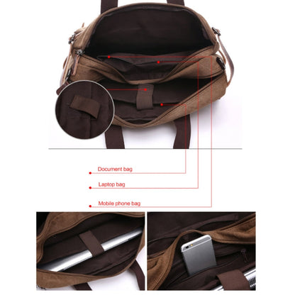 Casual Canvas Three-Purpose Business Briefcase Computer Bag, Color: