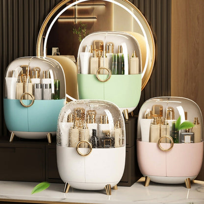 Cosmetic Desktop Dustproof Storage Box Skin Care Product Rack(Pink)