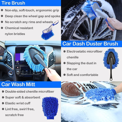 22pcs/set WRS-CS29 Car Wash Cleaning Brush Set Car Interior Crevice