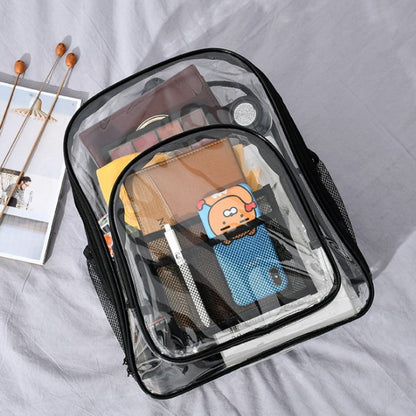 PVC Transparent Waterproof Backpack Student School Bag, Color: Small