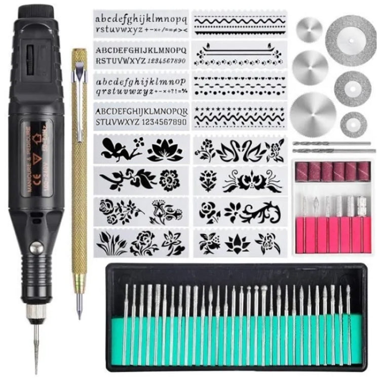 70pcs/set Mini Electric Speed Adjustable Engraving Pen Micro Electric