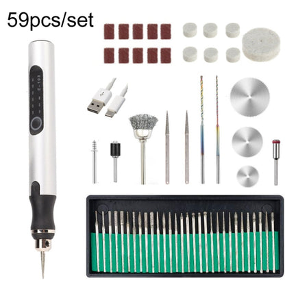 E108 59pcs/set Wireless Portable USB Rechargeable Mini Electric Drill