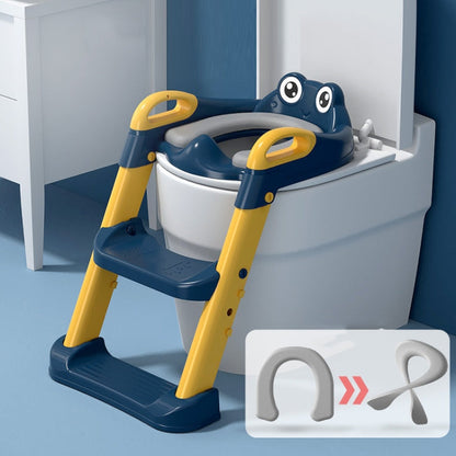 Household Childrens Toilet Seat Staircase Baby Folding Shelf Cushion