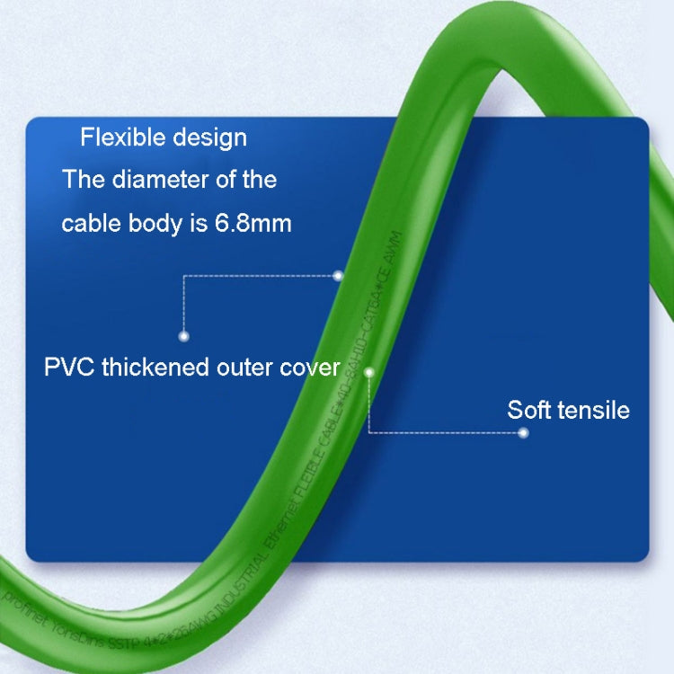 30m CAT6 Double Shielded Gigabit Industrial Cable Vibration-Resistant