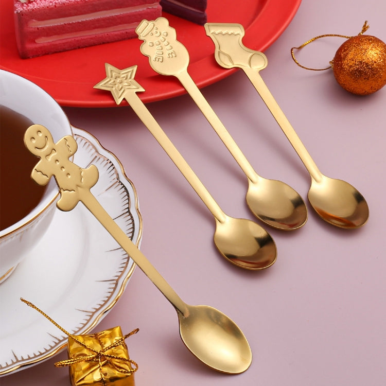 2pcs /Pack Christmas Stainless Steel Spoon Tableware Gift Set, Color: