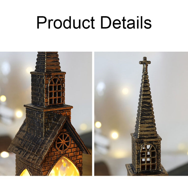 Christmas Decoration Lamps Church Shape Night Light Electronic Candle