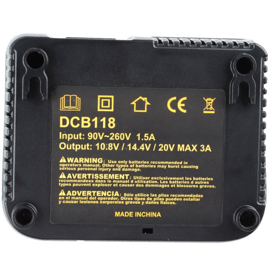 DCB118 For Dewalt 12V-20V Electric Tool Battery Charger, Plug: US