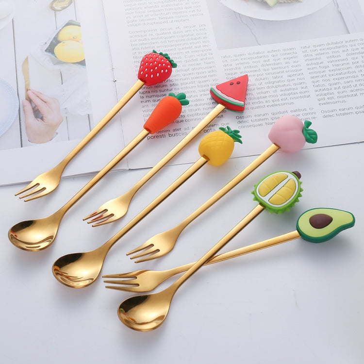 Stainless Steel Coffee Spoon Cartoon Fruit Fork Cute Kids Tableware, Secondary image