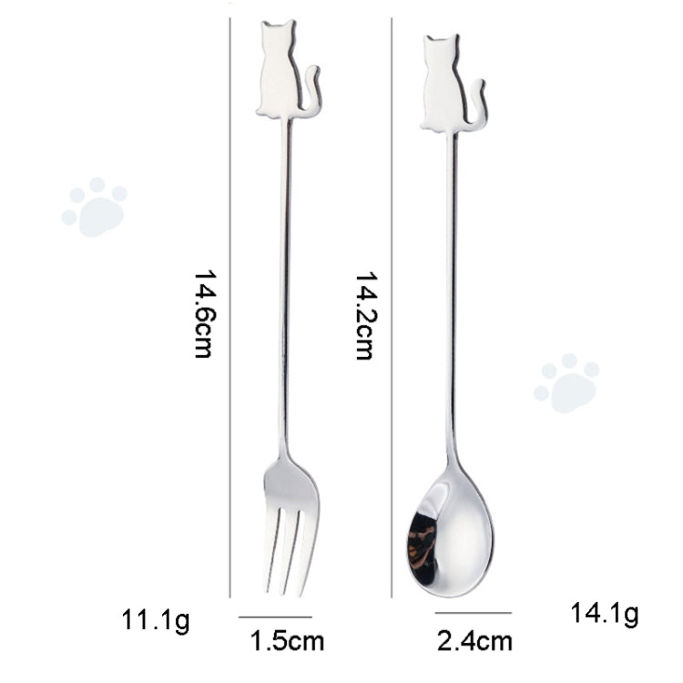 304 Stainless Steel Cartoon Pet Stirring Spoon Fork Fruit Fork Dessert Secondary image