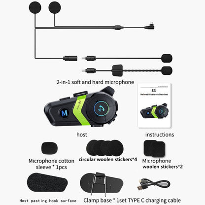 S3 Motorcycle Helmet Bluetooth Headset For Full and Half
