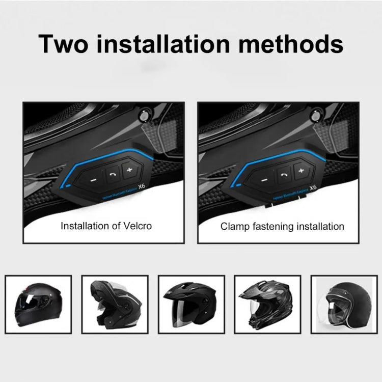 X6 Helmet Bluetooth Headset Wireless Waterproof Moto Handsfree Stereo