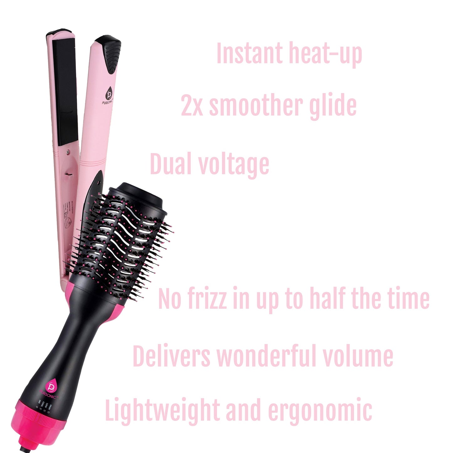 Hair Styling Power Bundle: One Step Hair Dryer & Volumizer Brush +