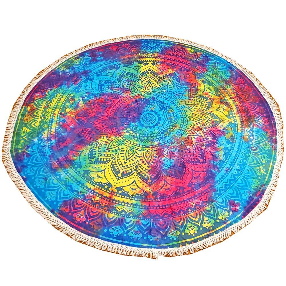 Tie Dye Ombre Round Star Mandala Crochet Tapestry Wall Art Main image