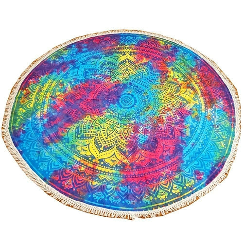 Tie Dye Ombre Round Star Mandala Crochet Tapestry Wall Art Secondary image