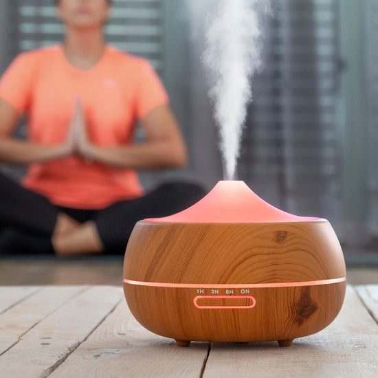 Aroma Diffuser Humidifier with Multicolour LED Wooden-Effect