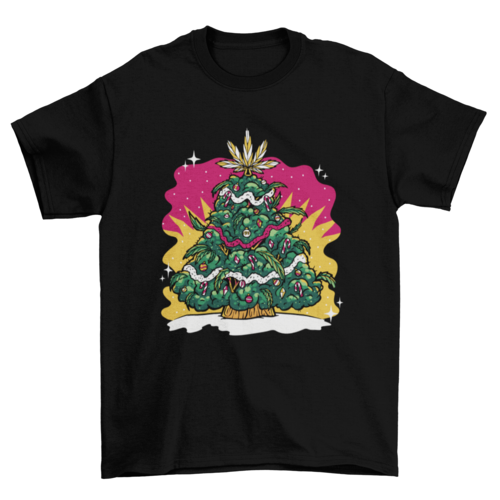 Weed christmas tree holiday t-shirt design Secondary image