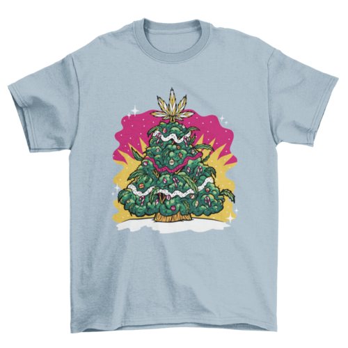 Weed christmas tree holiday t-shirt design