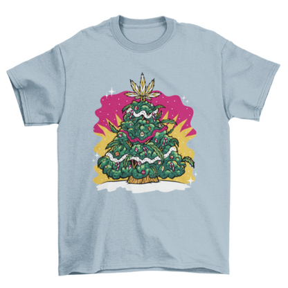 Weed christmas tree holiday t-shirt design