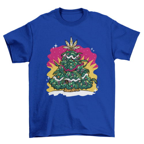 Weed christmas tree holiday t-shirt design