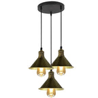 3 Head Pendant Light Chandeliers Industrial Metal Cage Wire Frame Loft