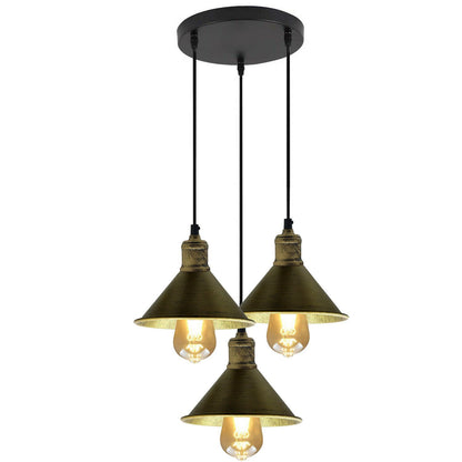 3 Head Pendant Light Chandeliers Industrial Metal Cage Wire Frame Loft