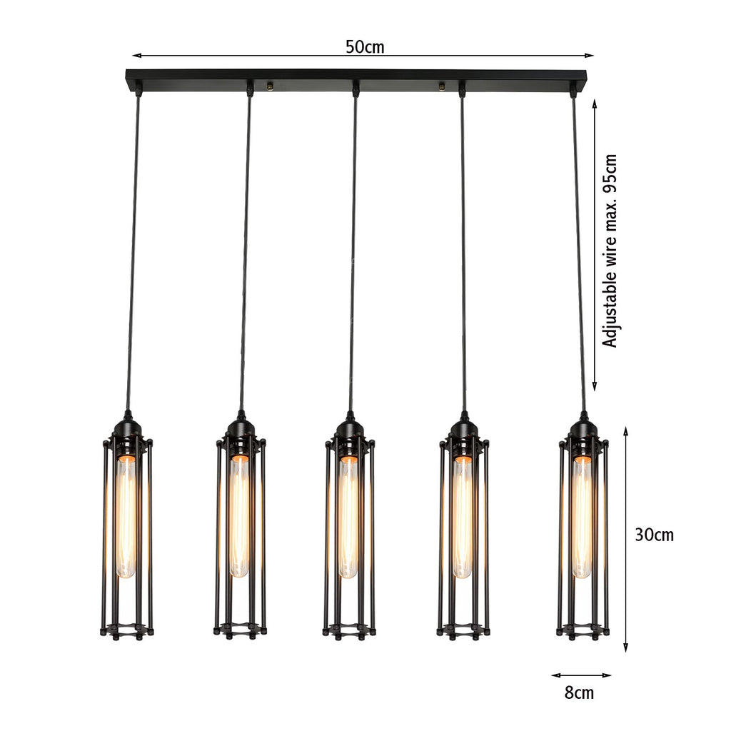Retro Ceiling Light Suitable E27 Black Wire Cage With Adjustable Black