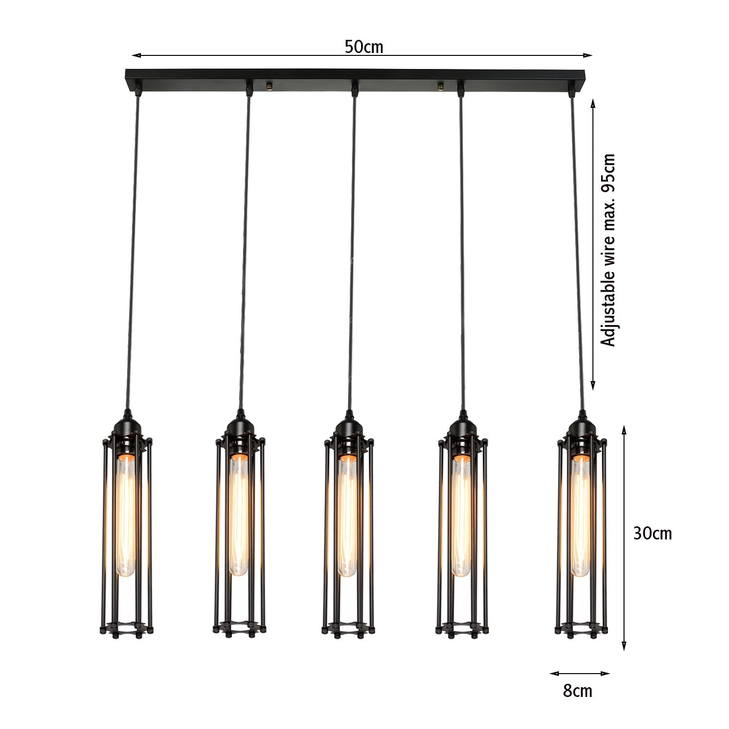 Retro Ceiling Light Suitable E27 Black Wire Cage With Adjustable Black