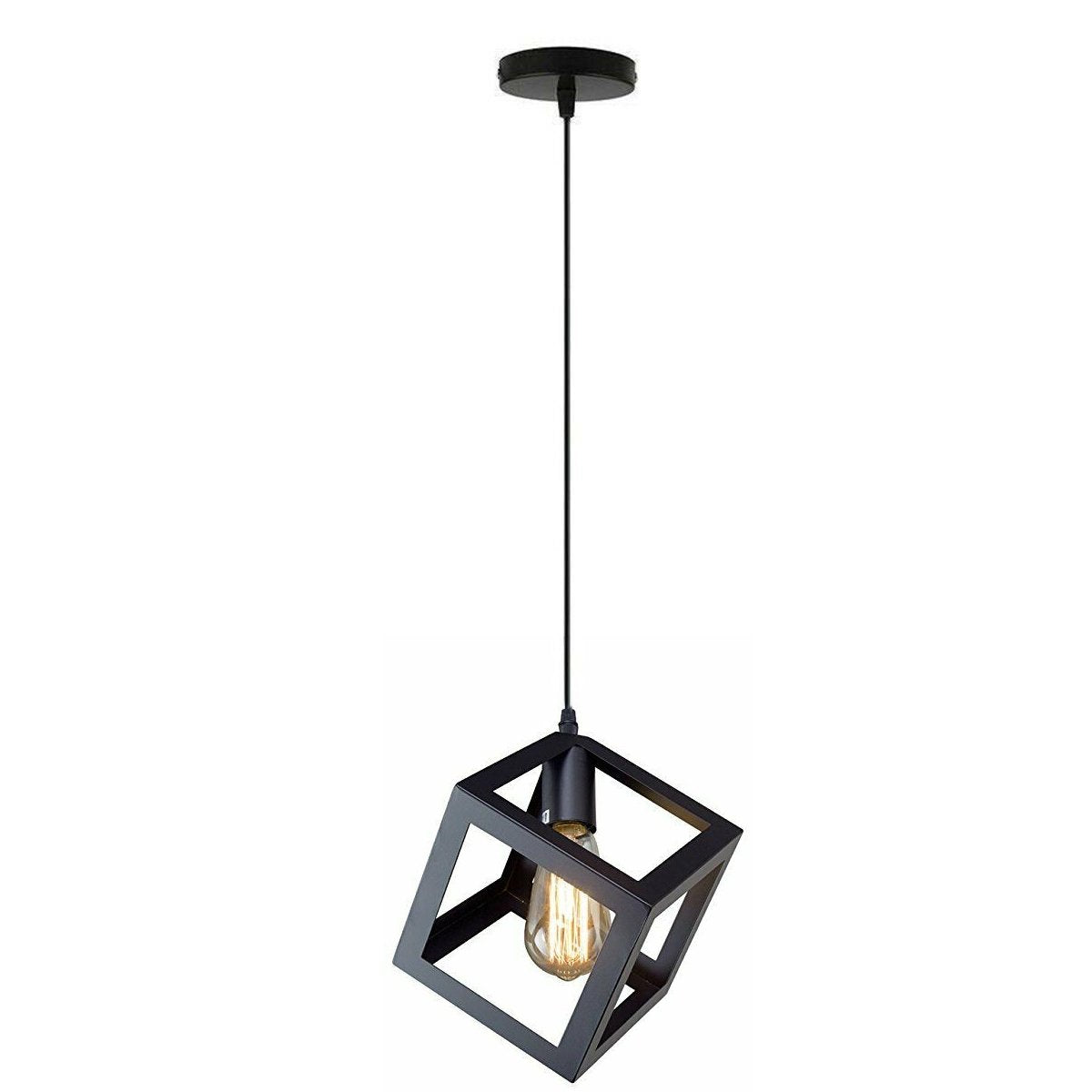 Black Square Wire Cage Pendant Light ~1493 Main image