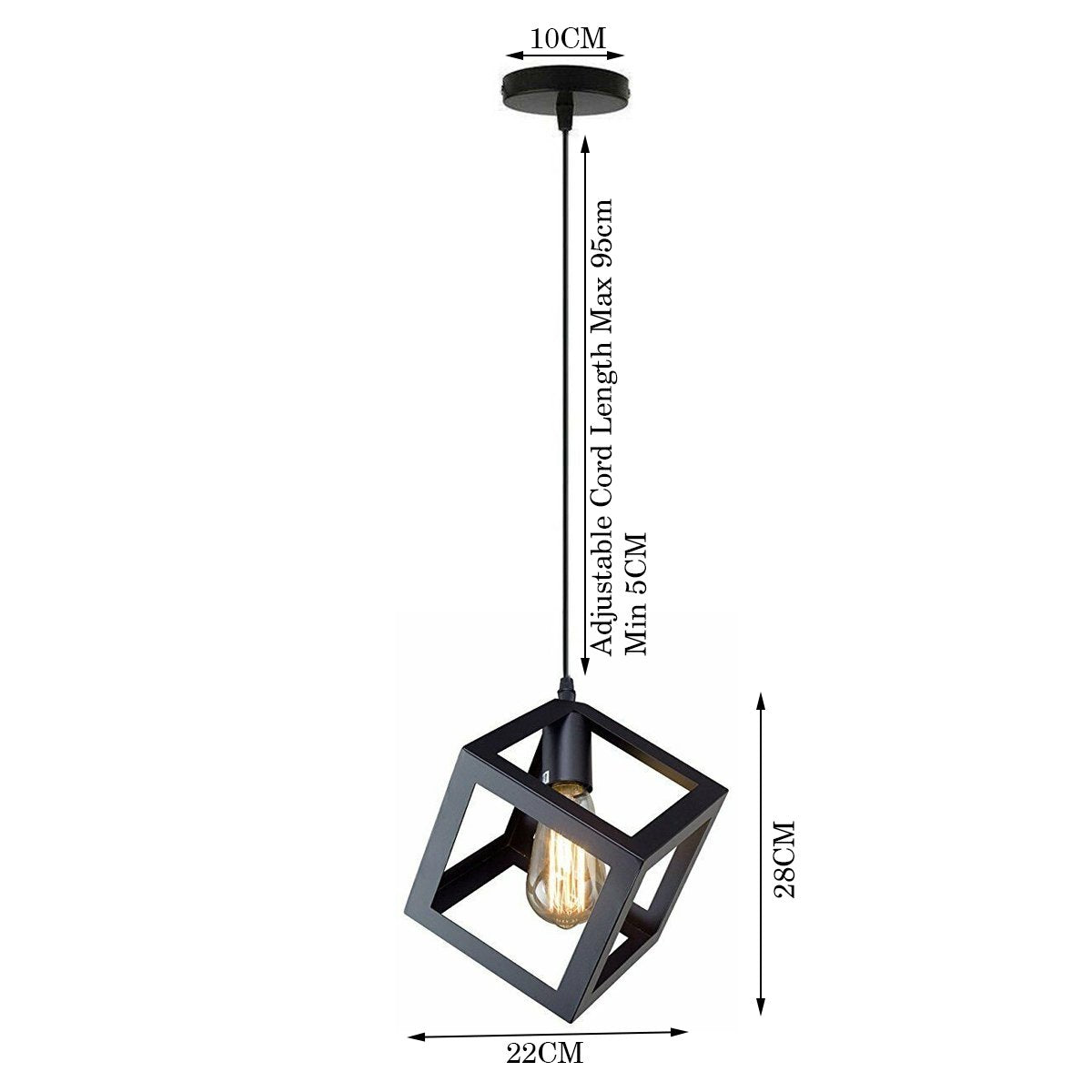 Black Square Wire Cage Pendant Light ~1493 Secondary image