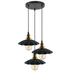 3 Outlet Black Wavy Metal Ceiling Pendant Light~1488