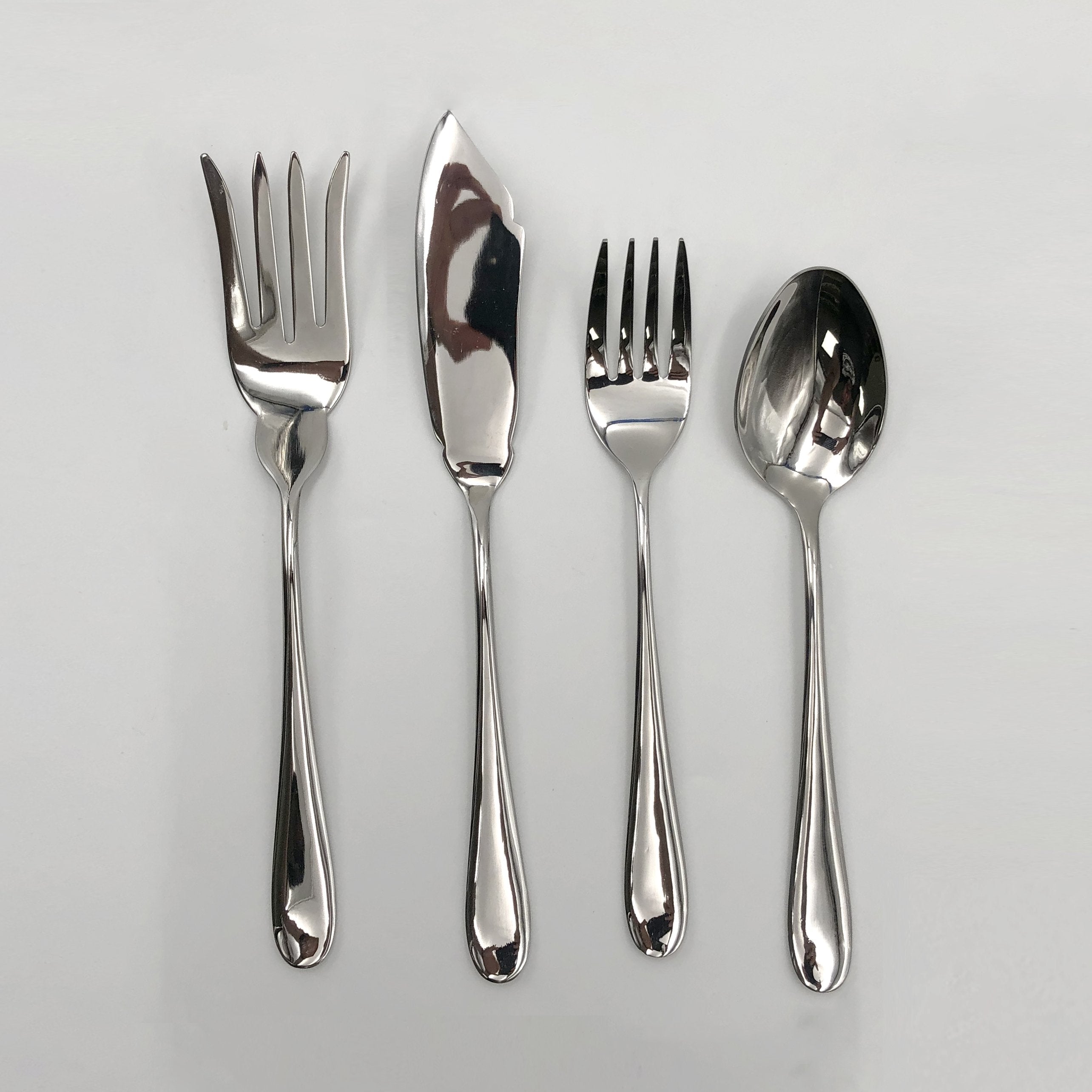 Stainless Steel Four (4) Piece Large Serving Set Great For Main image