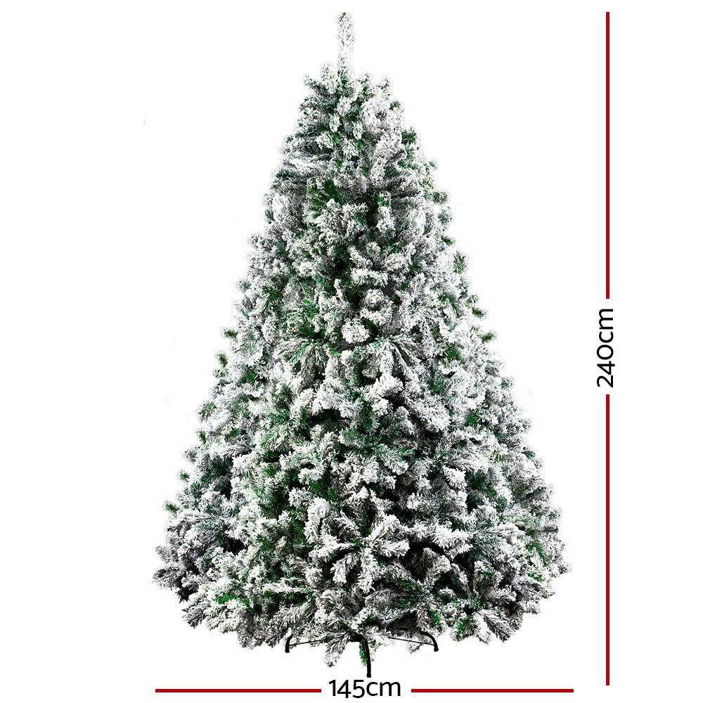 Jingle Jollys Christmas Tree 2.4M Xmas Trees Decorations Snowy 1500 Main image
