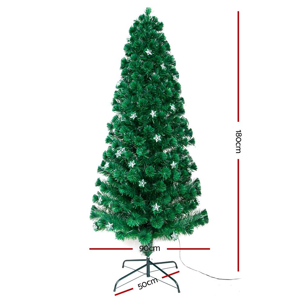 Jingle Jollys Christmas Tree 1.8M LED Xmas trees with Lights Multi