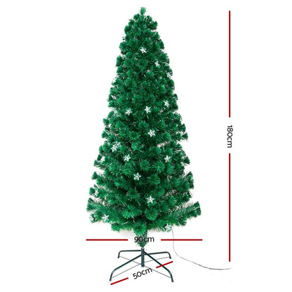 Jingle Jollys Christmas Tree 1.8M LED Xmas trees with Lights Multi