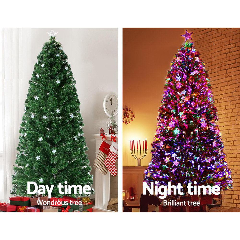 Jingle Jollys Christmas Tree 1.8M LED Xmas trees with Lights Multi