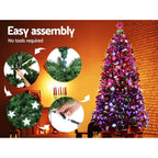 Jingle Jollys Christmas Tree 1.8M LED Xmas trees with Lights Multi