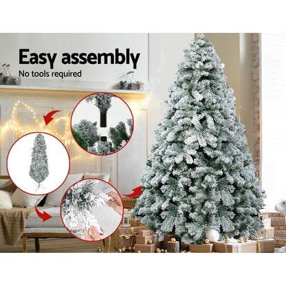 Jingle Jollys Christmas Tree 1.8M Xmas Trees Decorations Snowy 520