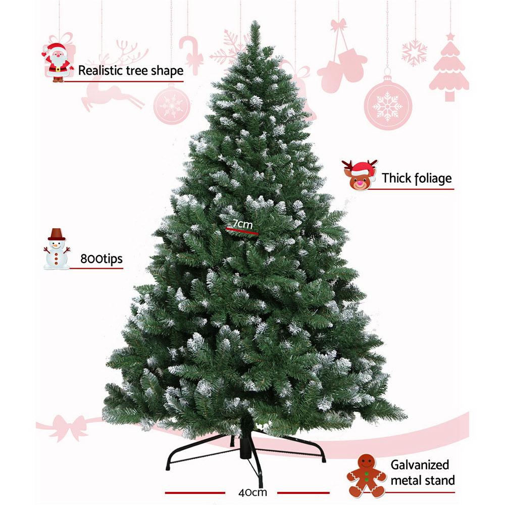 Jingle Jollys Christmas Tree 1.8M Xmas Trees Decorations Snowy Green