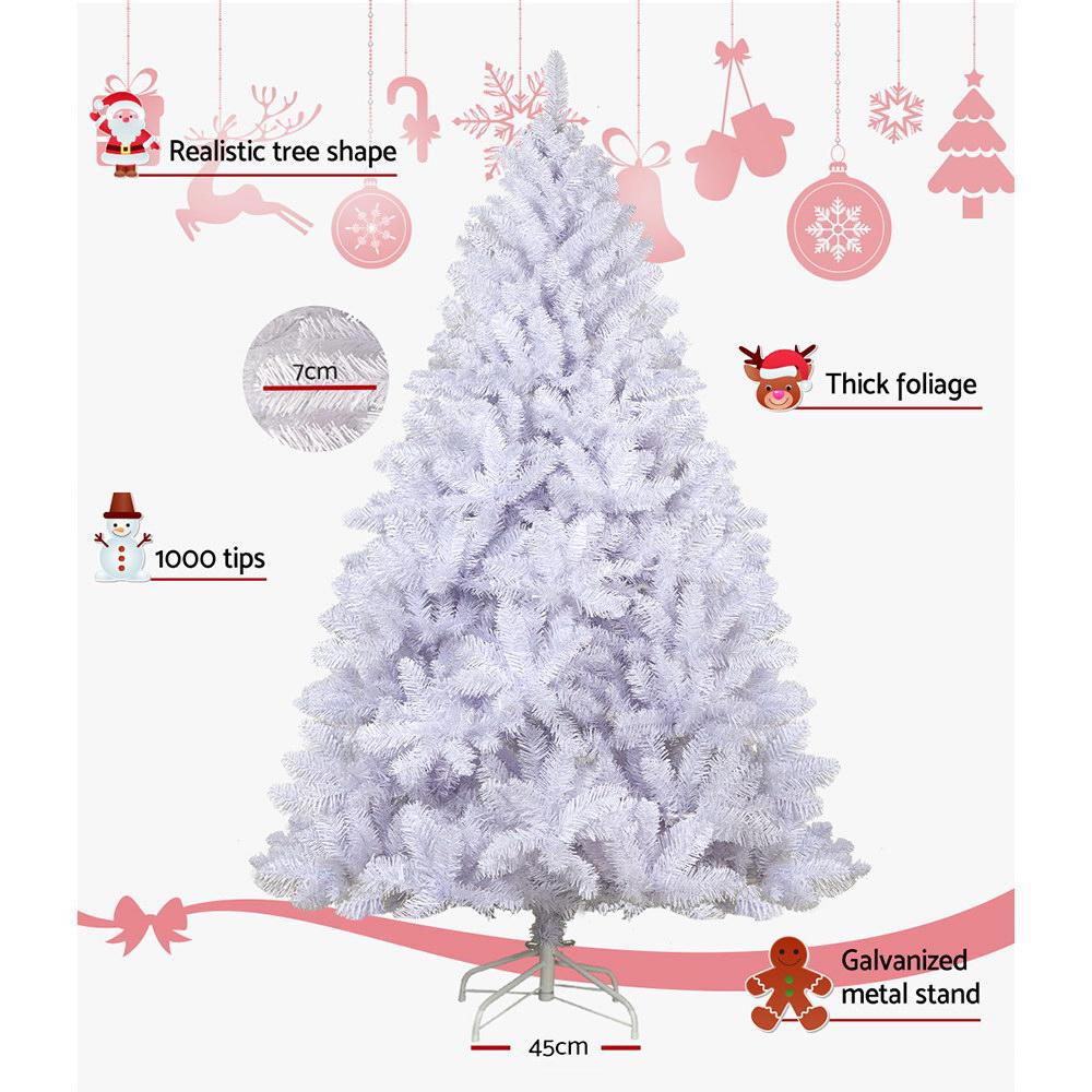 Jingle Jollys Christmas Tree 2.1M Xmas Trees Decorations White 1000